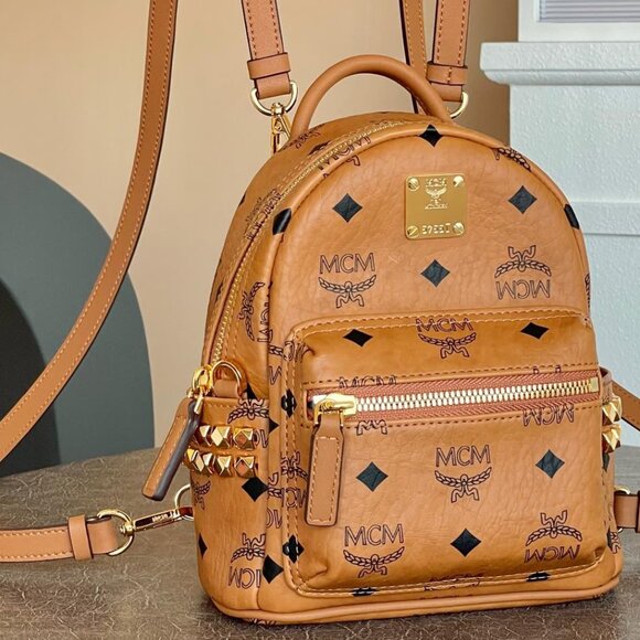 New MCM Baby Stark Stud Backpack Brand - Picture 2 of 9